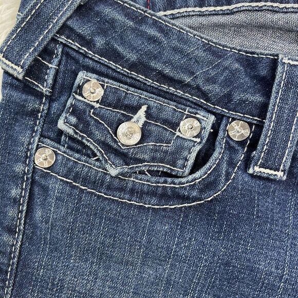 True Religion‎ Becky Women's Jeans Denim Flap Pocket White Boot Cut size 27 USA - Picture 7 of 16